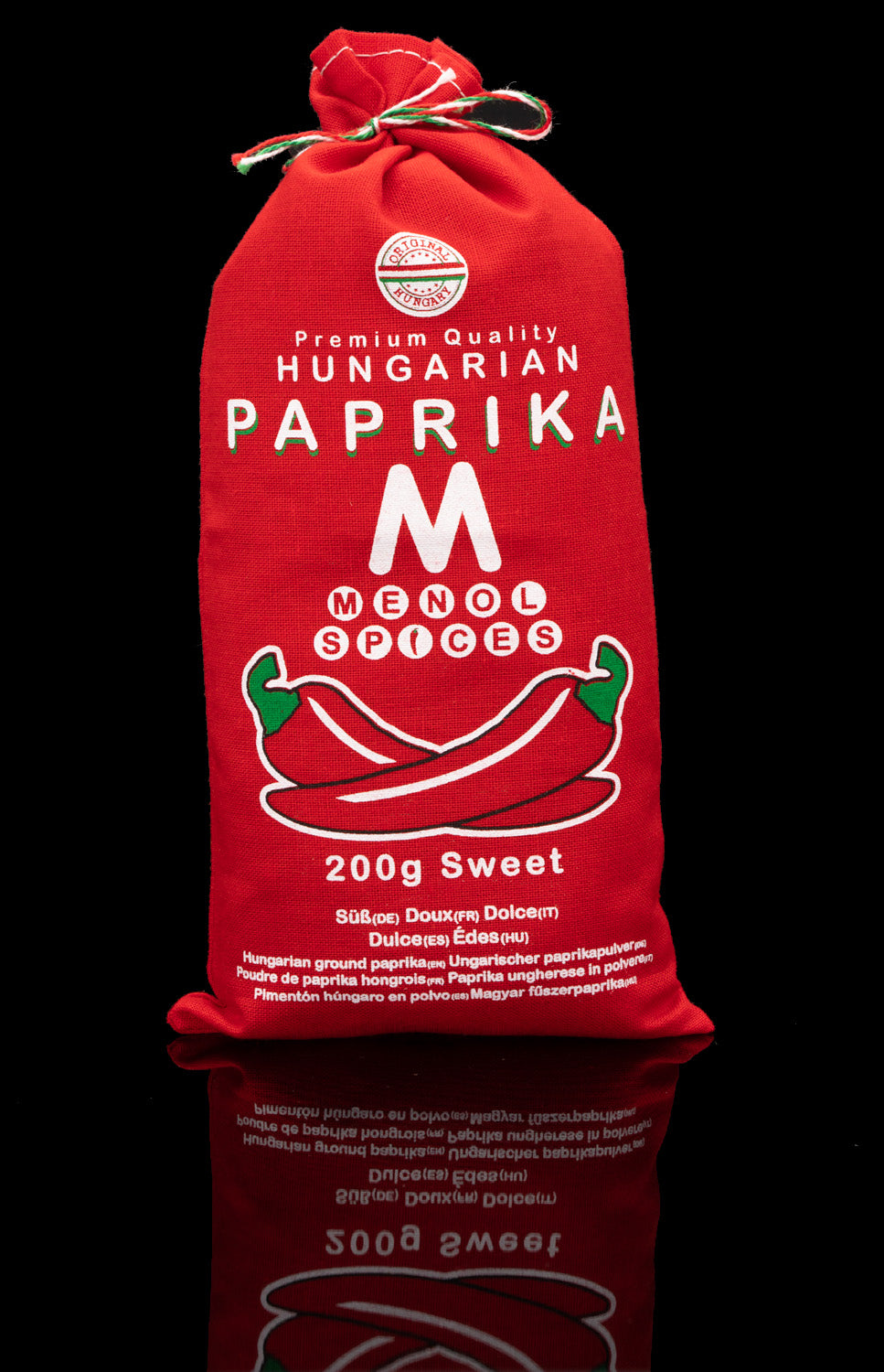 Hungarian paprika in cotton bag