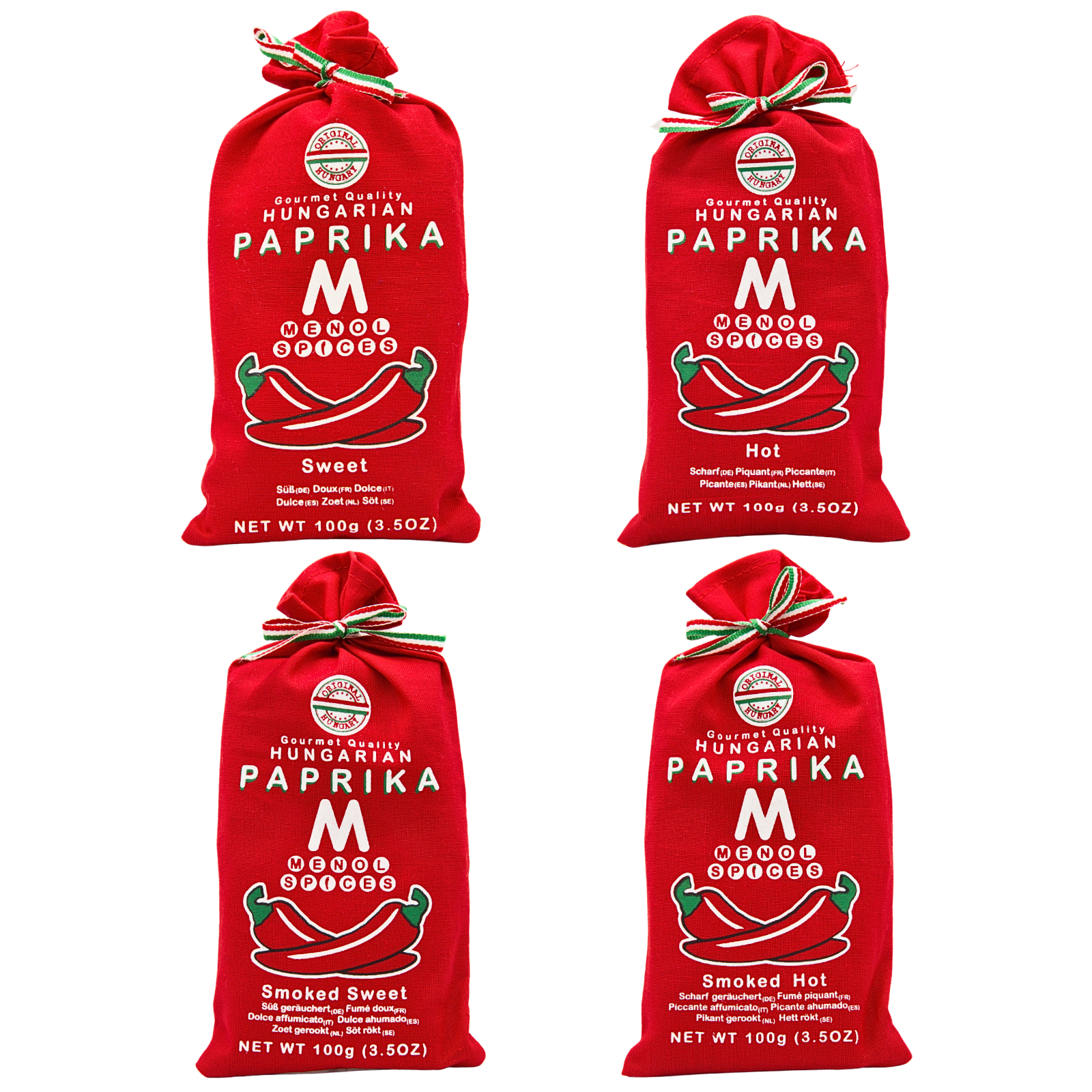 Hungarian paprika selection – 4 flavours 4x100g – Menol Spices