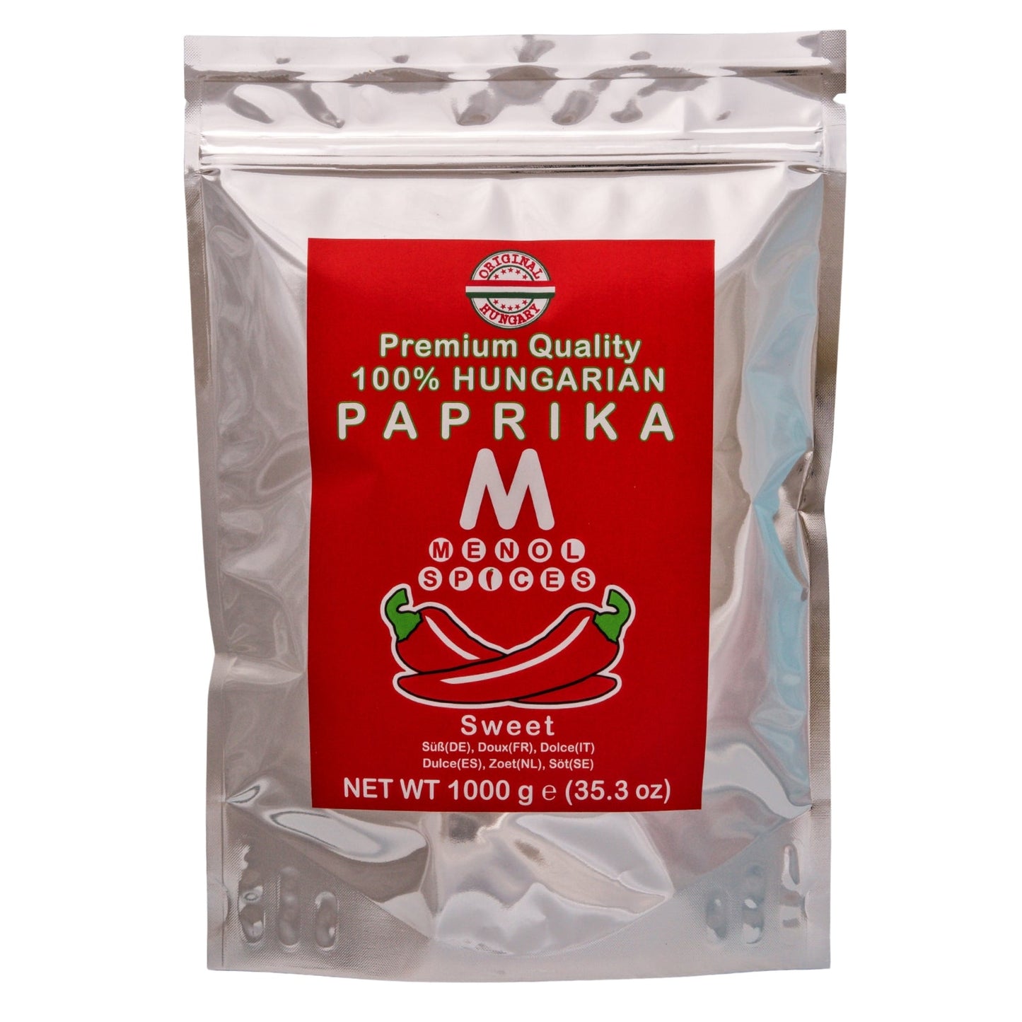 Menol Sweet Hungarian Paprika 1kg value pouch front