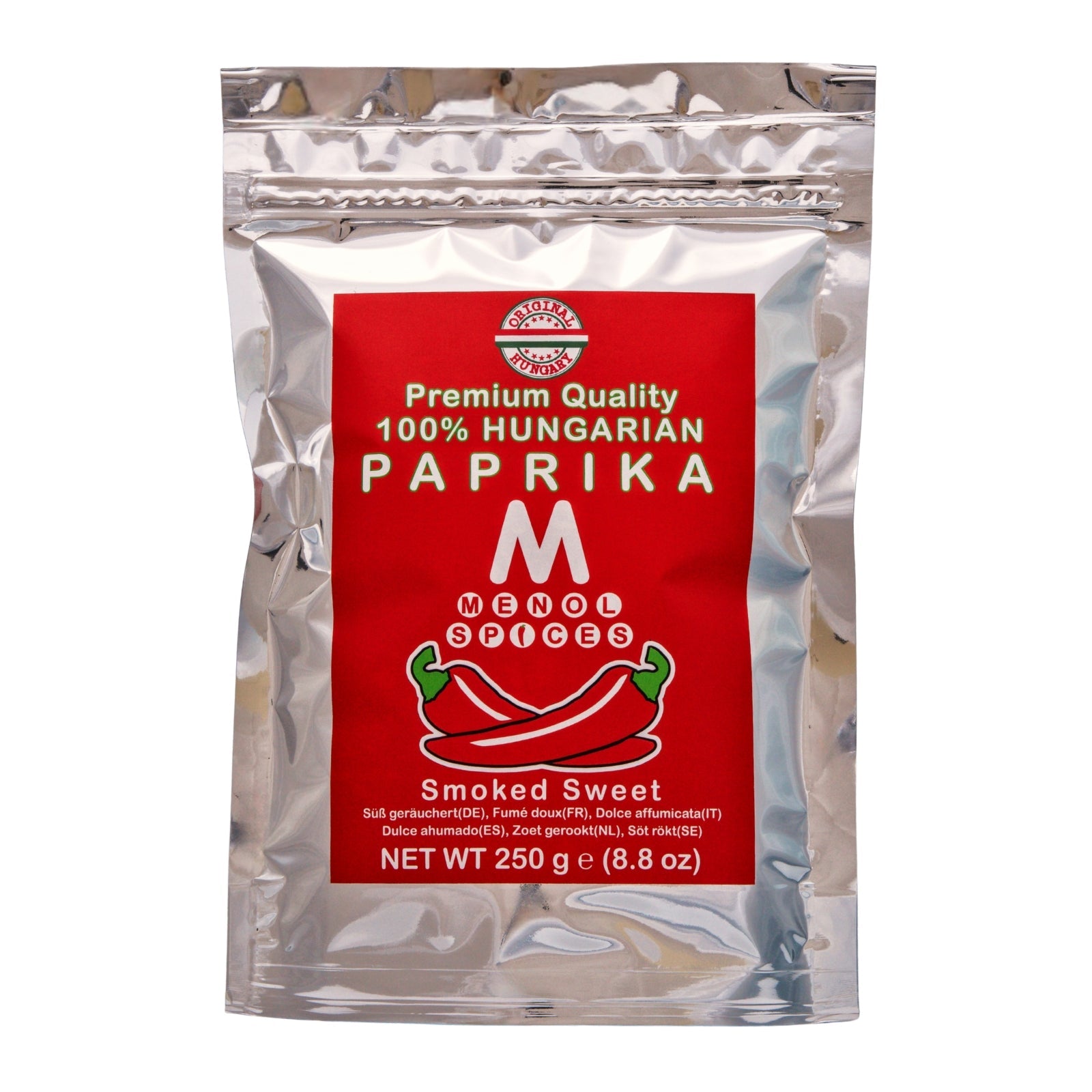 Menol Smoked Sweet Hungarian Paprika 250g value pouch front