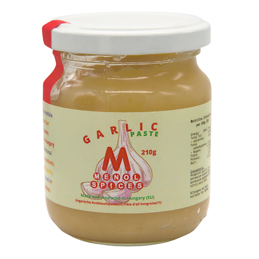 Menol Spices Garlic Paste 210g, Produced in EU (Hungary), Garlic Puree, Gives Fresh Garlic Flavour to Your Gourmet Food