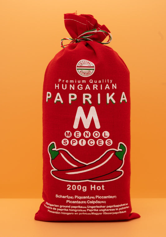 Hungarian paprika in cotton bag